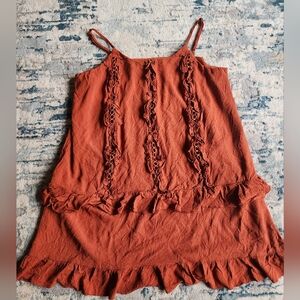 Orange Mini Ruffle Dress Size Medium